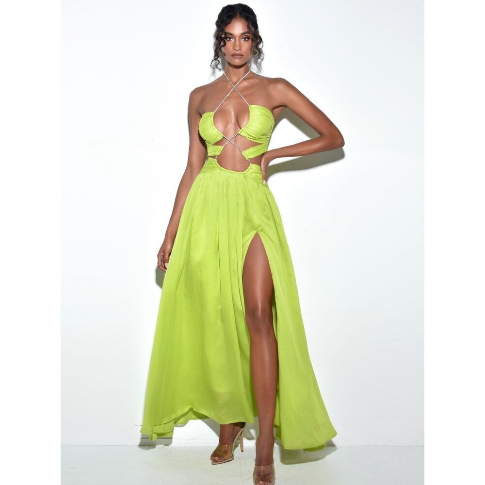 Quinby Chiffon Pleated Maxi Dress